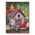 Ricki&Aposs Rugs 28 x 36 in. Giordanos Patriotic Birdhouse Inside & Outside Cedar Wall Art RI890959